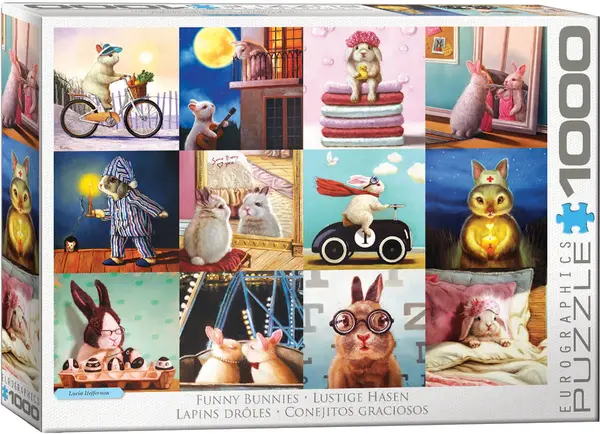 Puzzle Eurographics din 1000 de piese - Iepurasi veseli