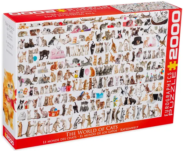 Puzzle Eurographics din 2000 de piese - Lumea pisicilor