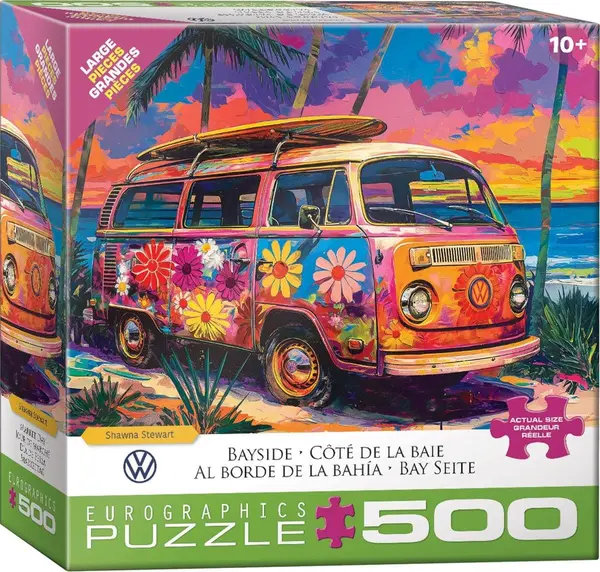 Puzzle Eurographics din 500 XXL piese - VW aventură pe plajă