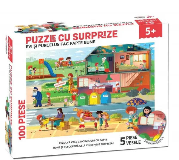 Puzzle - Evi si Purcelus fac fapte bune, 100 piese | Edu Class