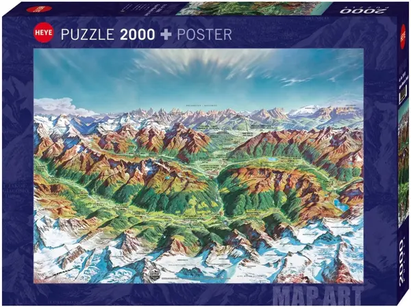Puzzle Heye din 2000 piese - Lumea muntelui Alpin