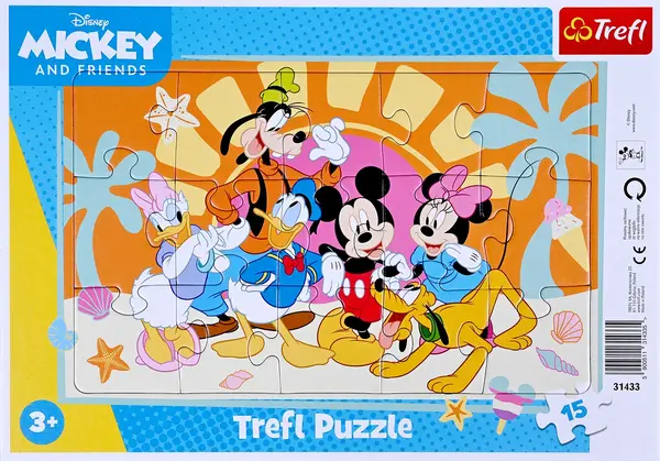Puzzle în ramă Trefl din 15 piese - Mickey Mouse și prietenii