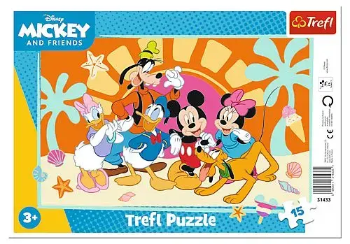 Puzzle in rama Trefl din 15 piese - Mickey Mouse si prietenii