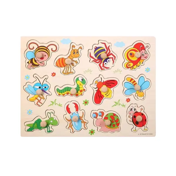 Puzzle incastru din lemn - Insecte - Default Title