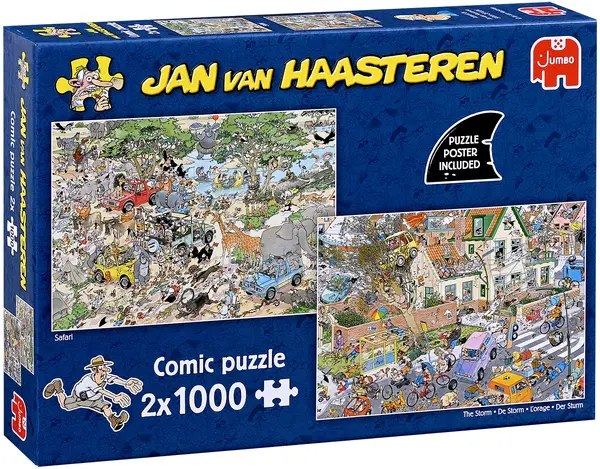 Puzzle Jumbo din 2 x 1000 piese - Furtună și Safari