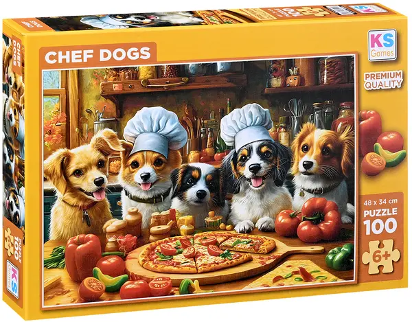 Puzzle KS Games din 100 piese - Câini bucătari