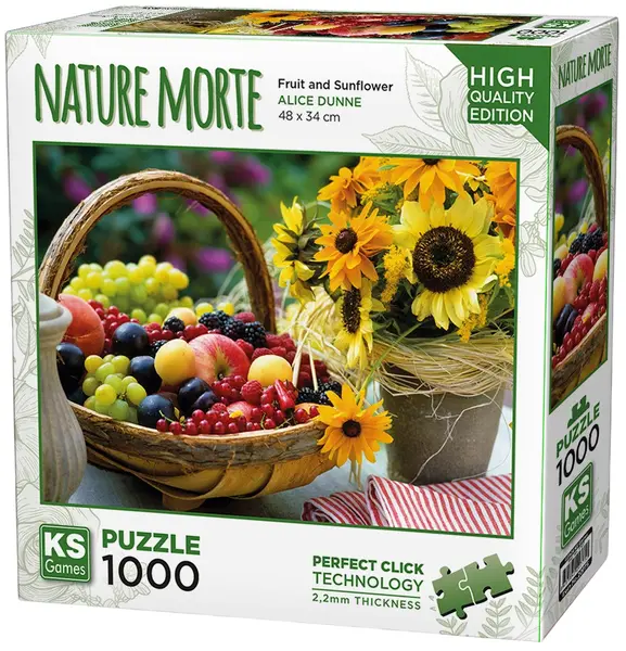 Puzzle KS Games din 1000 piese- Fructe și floarea-soarelui