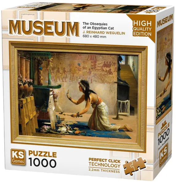 Puzzle KS Games din 1000 piese- Înmormântarea unei pisici egiptene