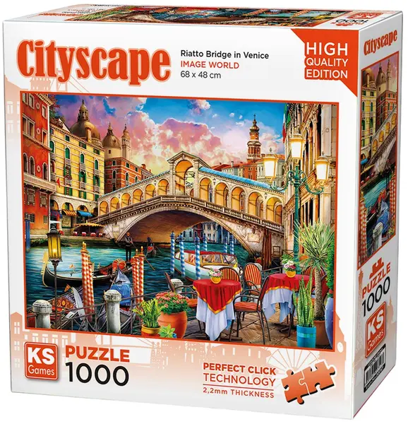 Puzzle KS Games din 1000 piese- Podul Rialto din Veneția