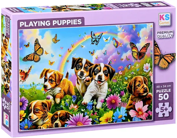 Puzzle KS Games din 50 piese - Căței jucăuși