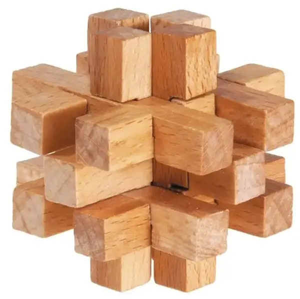 Puzzle logic 3D din lemn Fridolin - Patru până la cinci