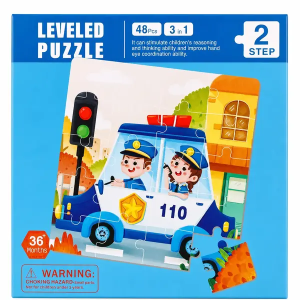 Puzzle magnetic educativ 3 in 1 cu profesii, 48 piese