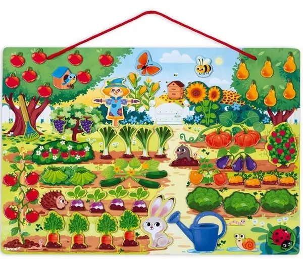 Puzzle magnetic Janod - Gradina mea, 70 de piese