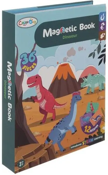 Puzzle magnetic Kruzzel - Dinozaurii, 36 piese