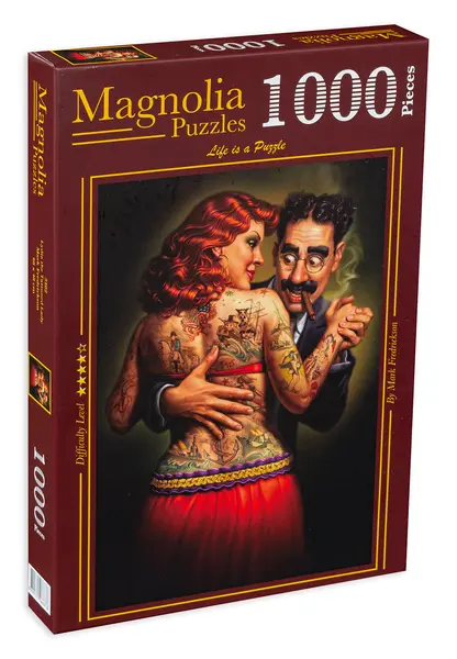 Puzzle Magnolia din 1000 de piese - Femeia cu tatuaje