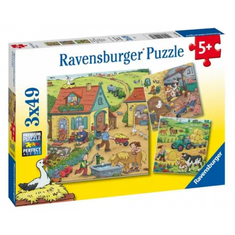 PUZZLE MUNCA LA FERMA, 3x49 PIESE