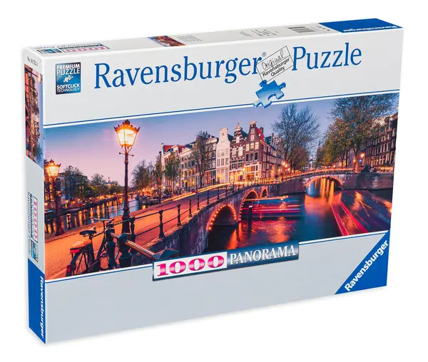 Puzzle panoramic Ravensburger din 1000 de piese - Seara la Amsterdam