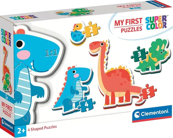 Puzzle pentru bebeluși Clementoni 4 în 1 - Dinozaurii