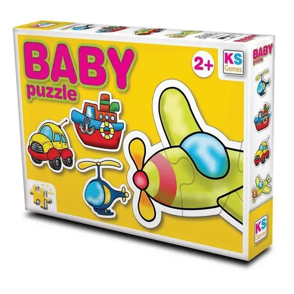 Puzzle pentru bebeluși KS Games 4 în 1 – Vehicule