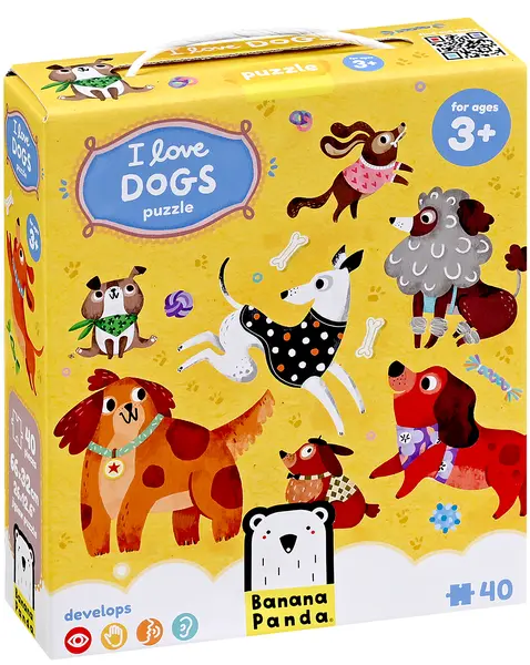 Puzzle pentru copii Banana Panda din 40 de piese - Îmi plac câinii