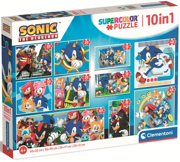 Puzzle pentru copii Clementoni 10 în 1 - Sonic