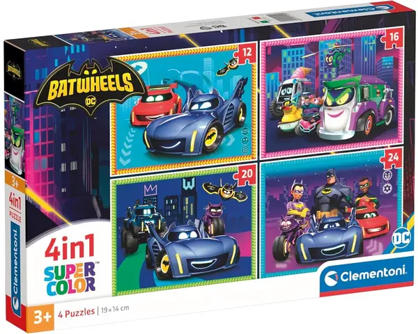 Puzzle pentru copii Clementoni 4 в 1 - Batwheels