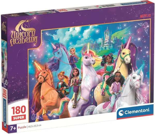 Puzzle pentru copii Clementoni din 180 piese- Academia Unicornilor