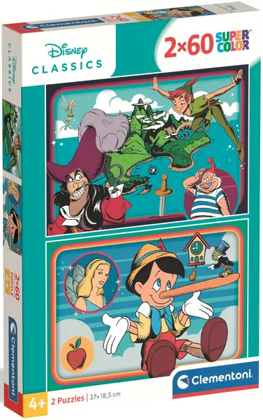 Puzzle pentru copii Clementoni din 2 x 60 piese - Personaje Disney