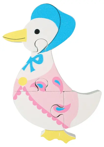 Puzzle pentru copii din lemn Orange Tree Toys din 4 piese - Rățușca Jemima