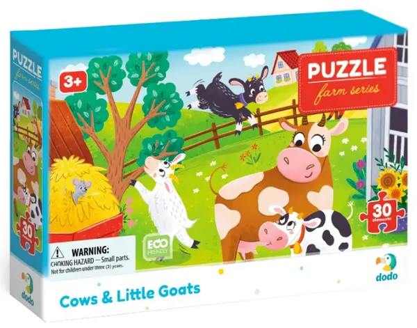 Puzzle pentru copii DoDo de 30 piese - Vaci și căprițe mici