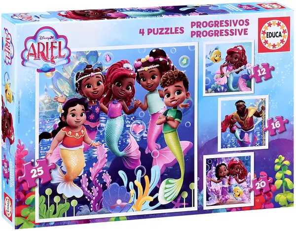 Puzzle pentru copii Educa 4 în 1 - Ariel
