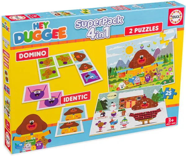 Puzzle pentru copii Educa 4 în 1 - Hey Duggee