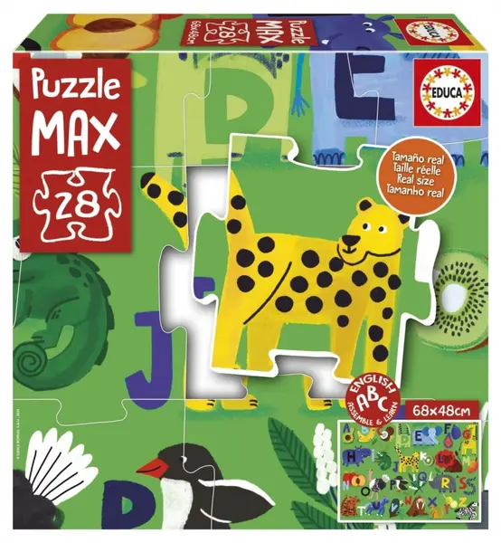 Puzzle pentru copii Educa de 28 piese - Alfabetul în natură