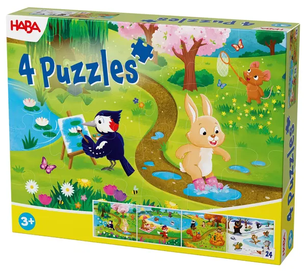 Puzzle pentru copii Haba din 4 în 1 x 24 piese - Sezoane