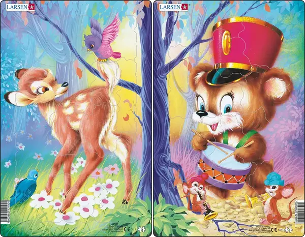 Puzzle pentru copii Larsen din 14 piese - Animale drăguțe, sortiment