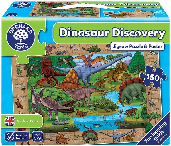 Puzzle pentru copii Orchard Toys - Descoperirea dinozaurilor, 150 piese