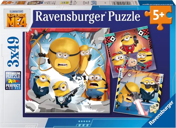 Puzzle pentru copii Ravensburger 3 x 49 piese - Despicable me 4