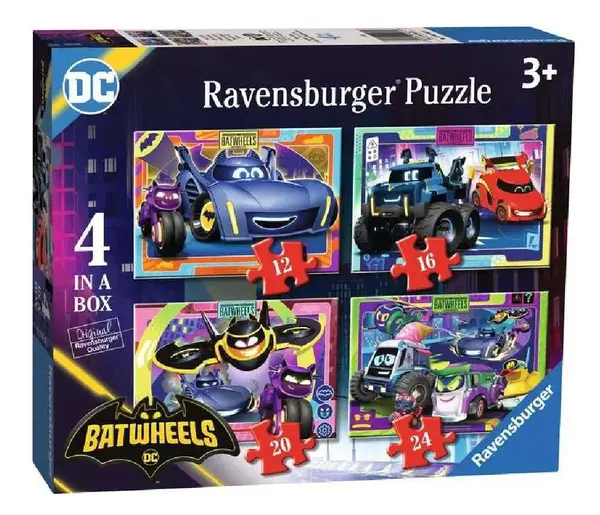 Puzzle pentru copii Ravensburger 4 în 1 - Batmobile-uri