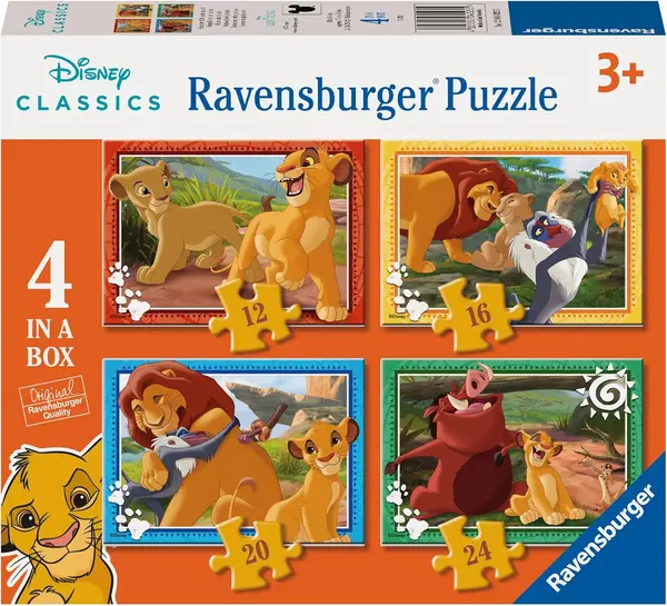 Puzzle pentru copii Ravensburger 4 în 1 - Regele Leu