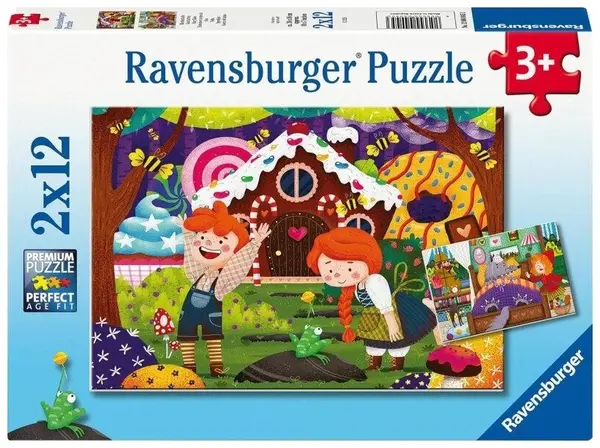 Puzzle pentru copii Ravensburger din 2 x 12 piese - Povești de Crăciun