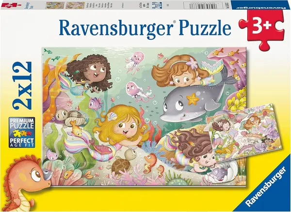 Puzzle pentru copii Ravensburger din 2 x 12 piese - Sirenele