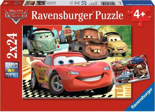 Puzzle pentru copii Ravensburger din 2 x 24 piese - Mașinile