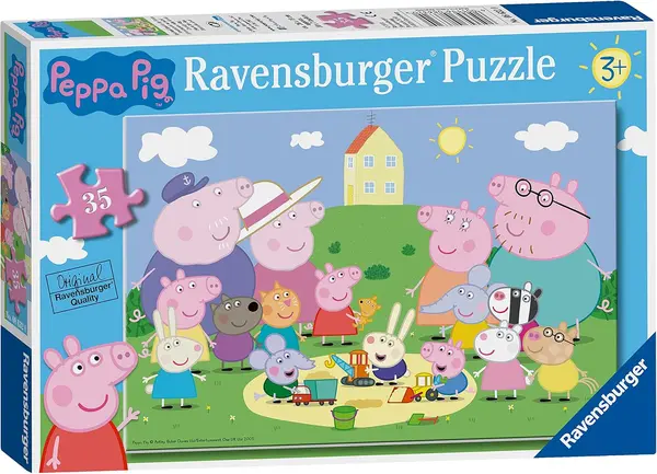 Puzzle pentru copii Ravensburger din 35 piese - Distracție la soare cu Peppa Pig