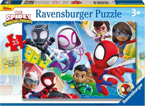 Puzzle pentru copii Ravensburger din 35 piese - Spidey și prietenii săi minunați