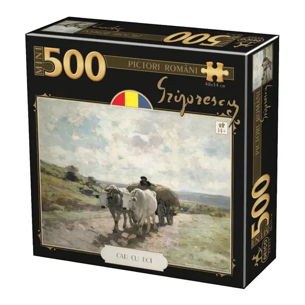 Puzzle - Pictori romani - Nicolae Grigorescu - Car cu boi - 500 piese | Deico Games