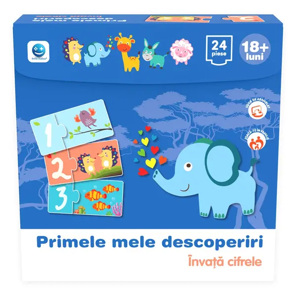 Puzzle Primele mele descoperiri, Smile Games, Invata cifrele, 24 piese