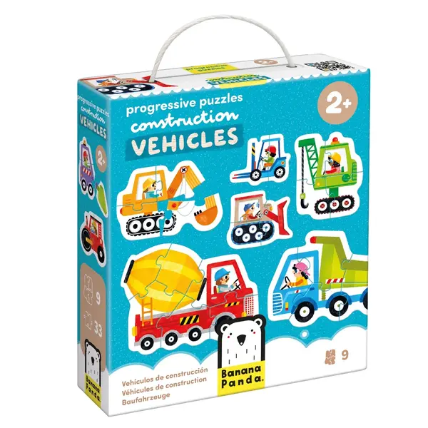 Puzzle progresiv, Banana Panda, Vehicule, 33 piese
