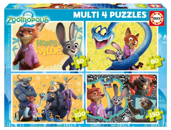 Puzzle progresiv Educa 4 în 1 - Zootropolis 2