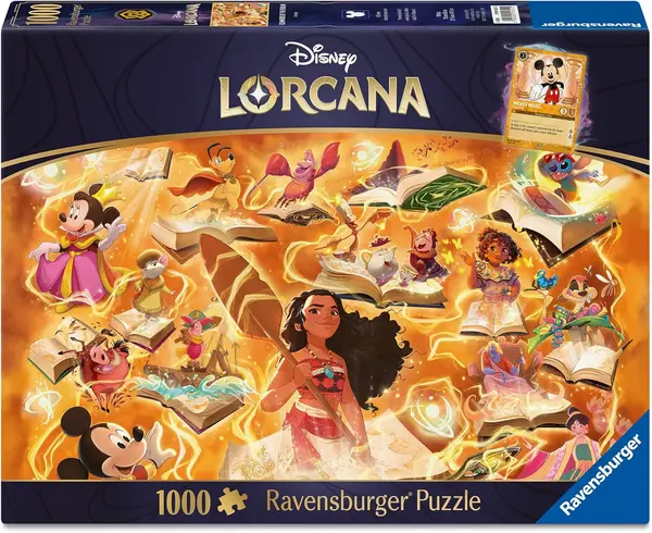 Puzzle Ravensburger de 1000 de bucăți - Disney Lorcana: Glimmers of the Realm - Amber