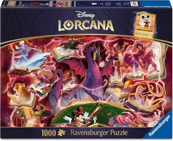 Puzzle Ravensburger de 1000 de bucăți - Disney Lorcana: Glimmers of the Realm - Ruby